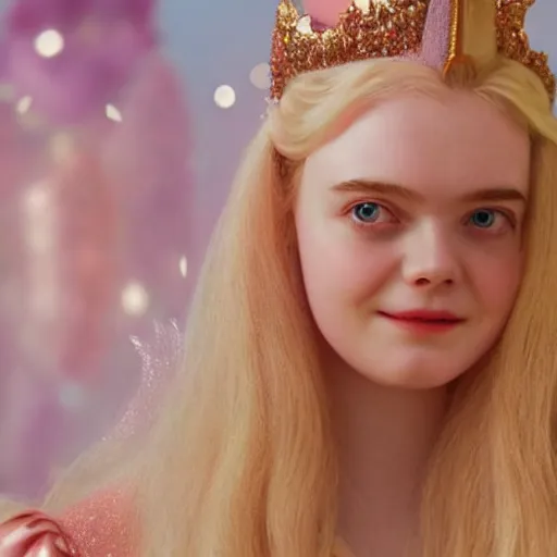 Prompt: elle fanning as princess peach