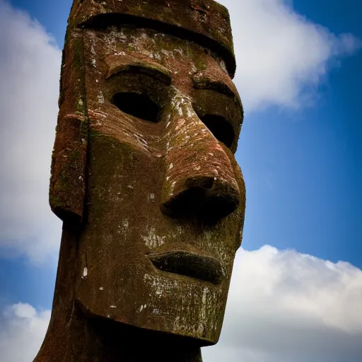 Image similar to moai statue , 8k , 4k , professional photography, award winning photo