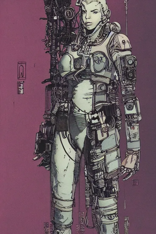 Prompt: a space - girl, 1 / 6 katsuya terada, cyberpunk