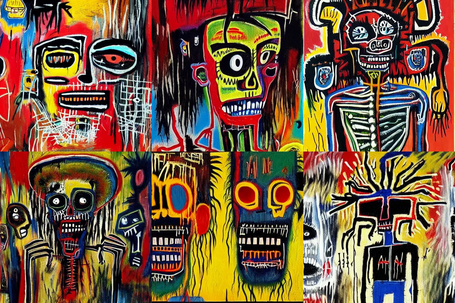 Image similar to extremely highly detailed scary evil terrifying haitian voodoo paintings by Jean-Michel Basquiat 4k insanely detailed and intricate, super detailed, 4k HDR high quality