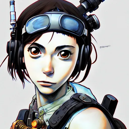 Image similar to tank girl comic art portrait, photo realistic, stylish, highly detailed, digital painting, ghibli masterpiece!, makoto shinkai!, bluth!, fujita goro!, giraud!, ghailan!, akihiko yoshida!, fadeev! 8 k