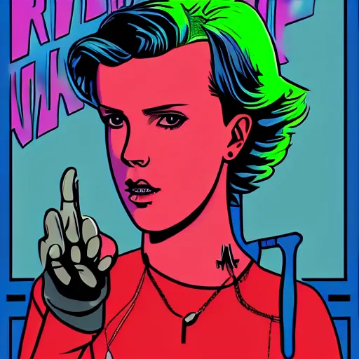 Image similar to Cyberpunk Millie Bobby Brown by Butcher Billy