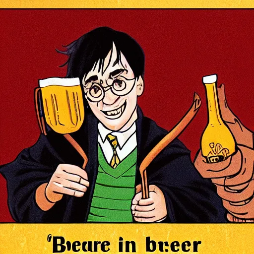 Prompt: harry potter discovers beer