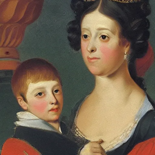 Image similar to painting of a queen and her son, 1826