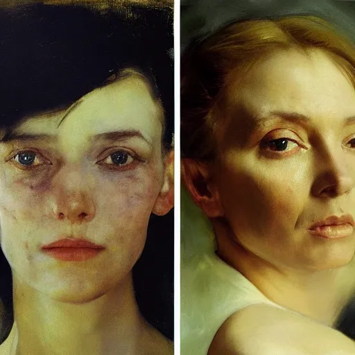Image similar to a stunning masterful portrait of a confident polish woman with free hair and a happy eyes by andrew wyeth, john singer sargent, and norman rockwell, natural light, oil painting, ethereal, wong kar wai, strong brushwork