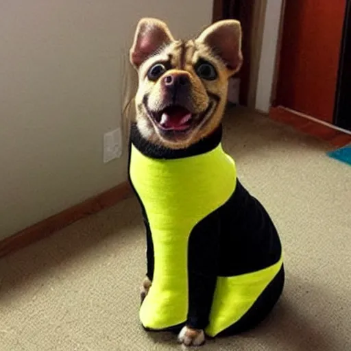 Dog dressed shop like a cat