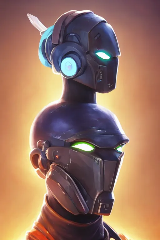 Image similar to epic mask helmet robot ninja portrait stylized as fornite style game design fanart by concept artist gervasio canda, behance hd by jesper ejsing, by rhads, makoto shinkai and lois van baarle, ilya kuvshinov, rossdraws global illumination radiating a glowing aura global illumination ray tracing hdr render in unreal engine 5