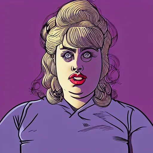 Image similar to “ rebel wilson retro minimalist portrait by jean giraud, moebius starwatcher comic, 8 k ”