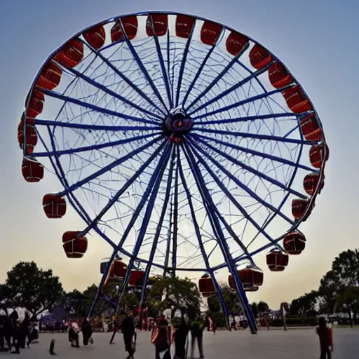 Prompt: Extreme scale ferris wheel