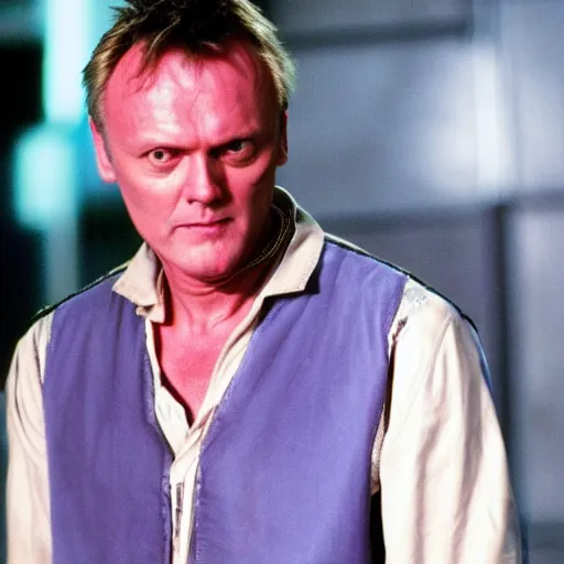 Image similar to Anthony Head as Cyberpunk Uther