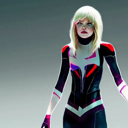 Image similar to Emma Stone as Spider-Gwen in the Marvel Cinematic Universe