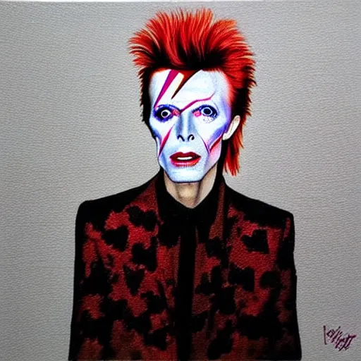 Prompt: “painting of David Bowie as a Rooster.”