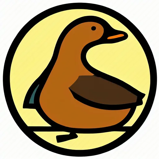 Image similar to a duck, modern, pictorial mark, iconic logo symbol