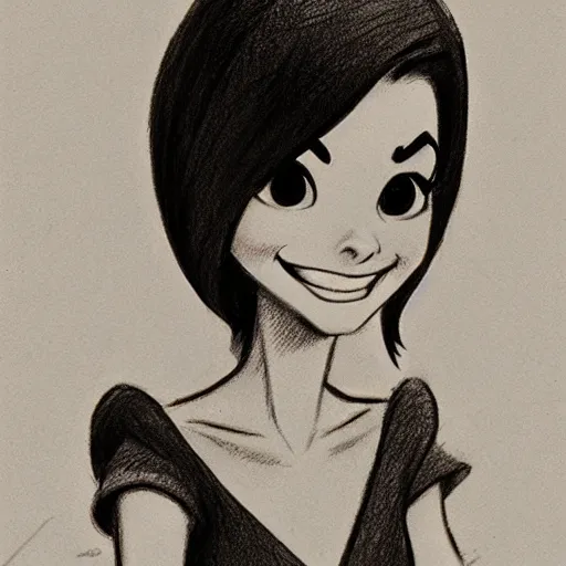 Image similar to milt kahl pencil sketch of victoria justice disney style