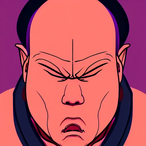 Image similar to a award winning half body portrait of majin buu, outrun, vaporware, shaded flat illustration, digital art, trending on artstation, highly detailed, fine detail, intricate, sensual, elegant, seductive