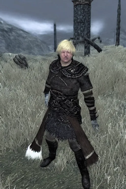 Image similar to “Boris Johnson in Skyrim”