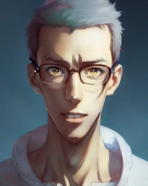 Prompt: anime portrait of a skinny man using a glass with a huge and big Adam's apple by Stanley Artgerm Lau, WLOP, Rossdraws, James Jean, Andrei Riabovitchev, Marc Simonetti, and Sakimichan, trending on artstation