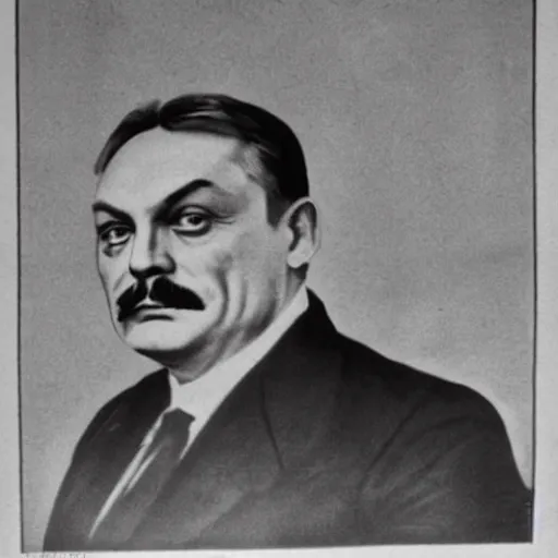 Prompt: viktor orban on soviet election poster, 1 9 2 0 s