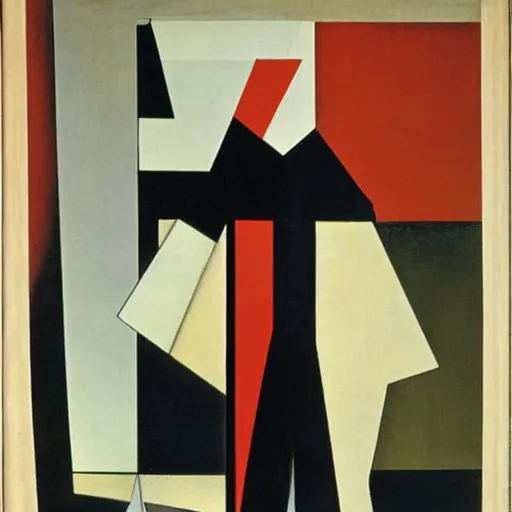Prompt: a 1912 modernist painting by Marcel Duchamp of a woman walking downstairs, depicting motion by successive superimposed images. Cubist. Futurist.