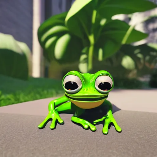 Prompt: pepe the frog, hyperrealistic, sharp focus, octane render, realistic lighting, realistic shadows