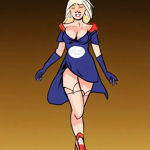 Image similar to blonde girl wearing an decent outfit hero, digital artwork in hero comic art style