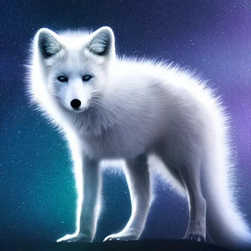Prompt: arctic fox, galaxy background, octane, cinematic, hyper realism, high detail, octane, 8k