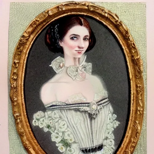 Prompt: victorian era princess, pencil and gouache