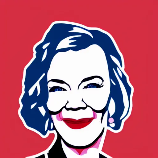 Image similar to schitts creek catherine o'hara as moira, sticker - art, svg vector, adobe - illustrator