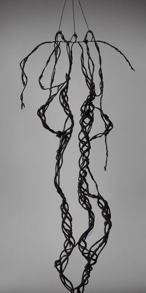 Image similar to beautiful female bodies intertwined, shibari ropes wrapped around bodies, surrealism, abstract, no face