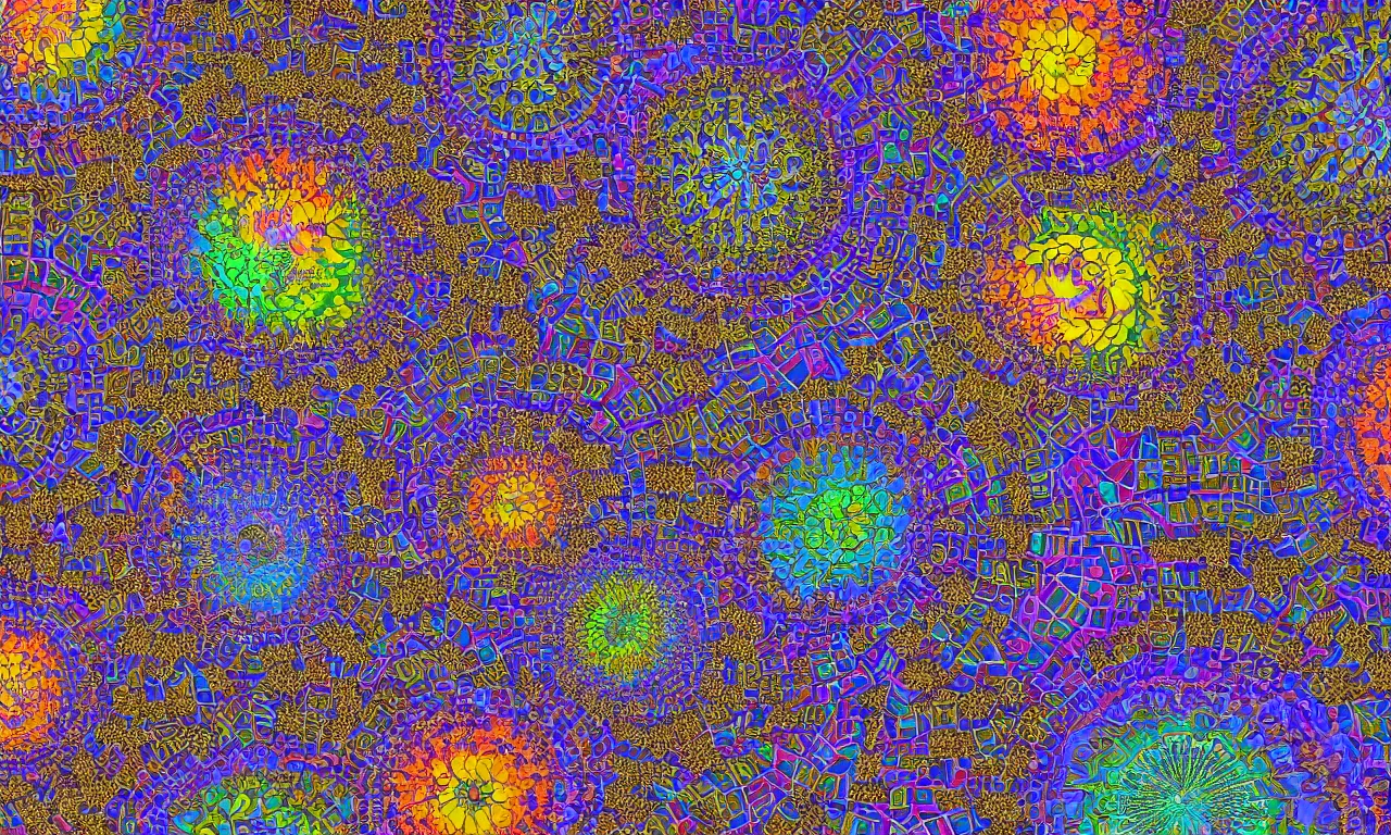Prompt: mandelbrot 3 d volume fractal mandala ceramic chakra digital color stylized times square on a rainy bustling evening, bright lights big city