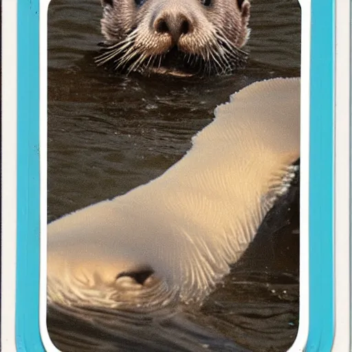 Image similar to sea otter swimming poloroid