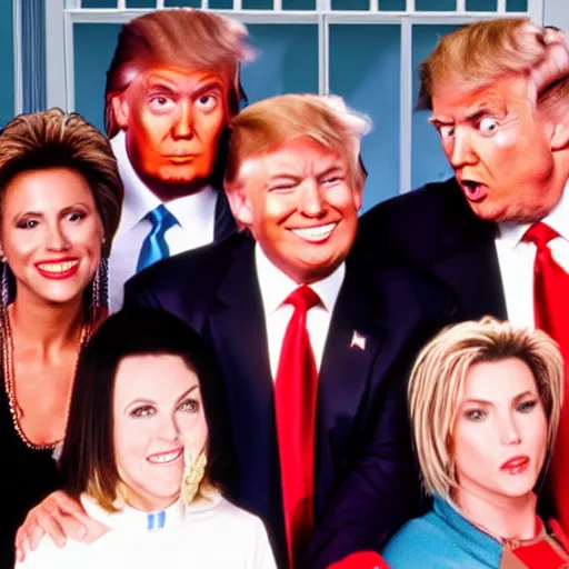 Prompt: donald trump in a 9 0 s sitcom