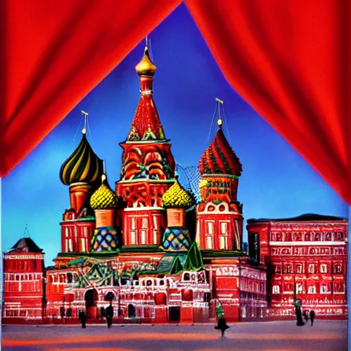 Prompt: high quality image of Red Square in Moscow in flame, detailed, realism