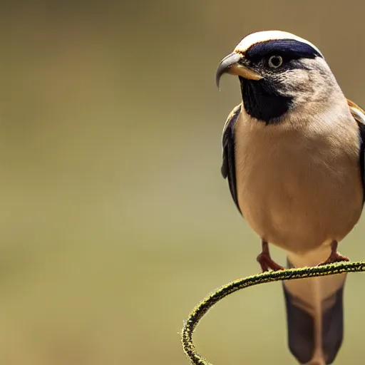 Image similar to A photograph of a bird wearing headphones and speaking into a microphone