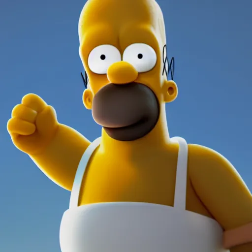 Image similar to what homer simpson would look like as a real person, octane render, realistic