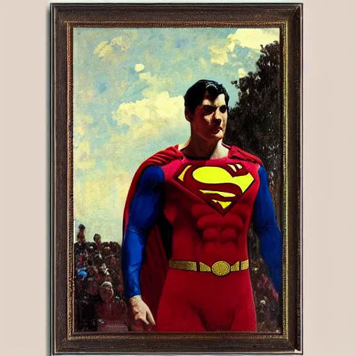 Prompt: superman by ilya repin