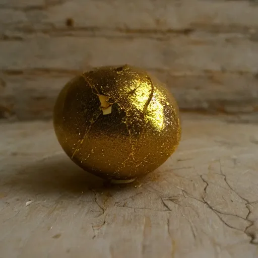 Prompt: photo of kintsugi, beautiful, gold, wabi sabi, high detail,