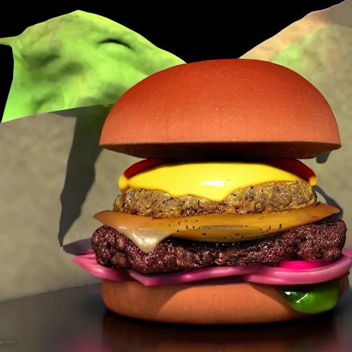 Image similar to burger with a real-life blobfish inside instead of beef, extremely detailed, 8k resolution, high detail