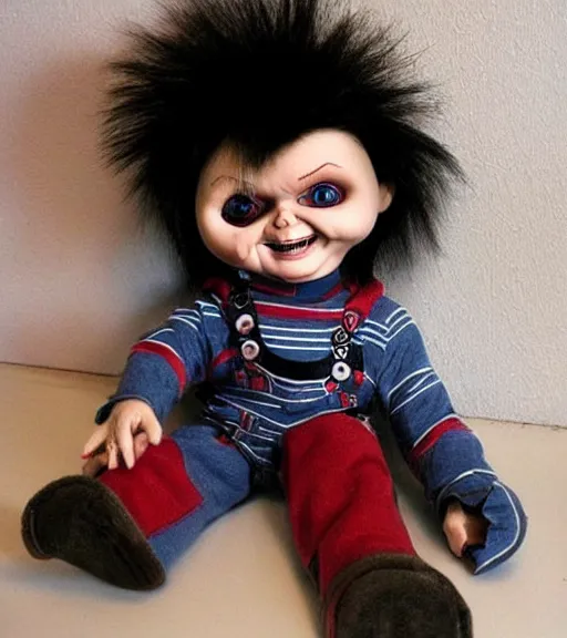 Image similar to a really cute version of the doll chucky