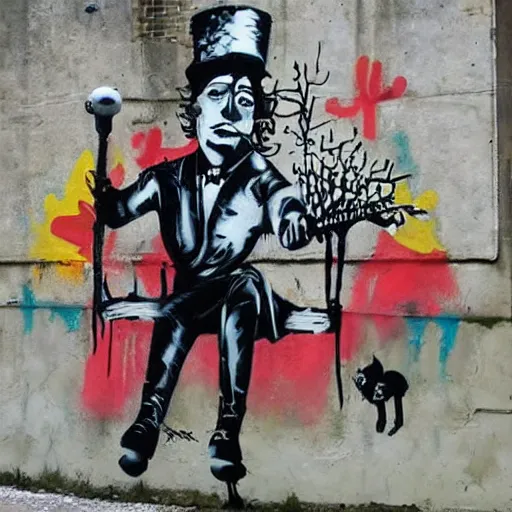 Image similar to transylvanian folk art, in the style of graffiti, made by banksy