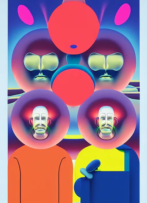 Image similar to meditaiting men by shusei nagaoka, kaws, david rudnick, airbrush on canvas, pastell colours, cell shaded!!!, 8 k