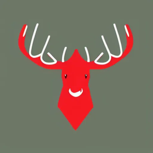 Prompt: sleepy red moose, logo, vector art, minimalism,