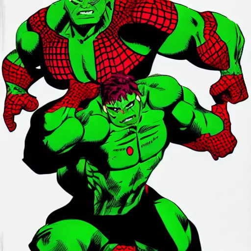 Image similar to hulk as Spiderman with thorn out costume