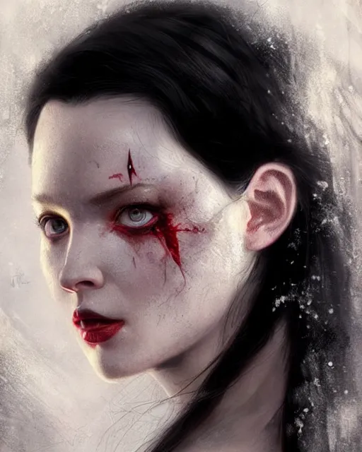 Image similar to snow white, hyper realistic face, beautiful eyes, fantasy art, in the style of greg rutkowski, intricate, hyper detailed, smooth