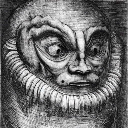 Prompt: monster mask by leonardo da vinci