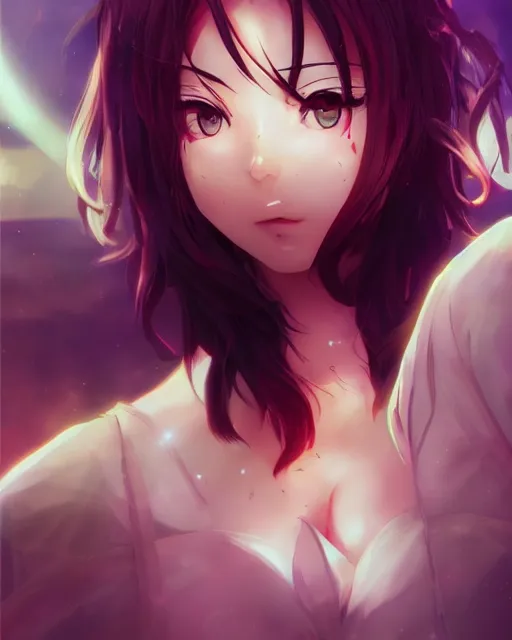 Image similar to anime illustration of a woman entranced, portrait by artgerm and wlop, bewitched, mesmerized, hypnotized, highly detailed, dramatic lighting, cinematic composition, concept art, sharp focus, colorful, photorealistic, 8 k