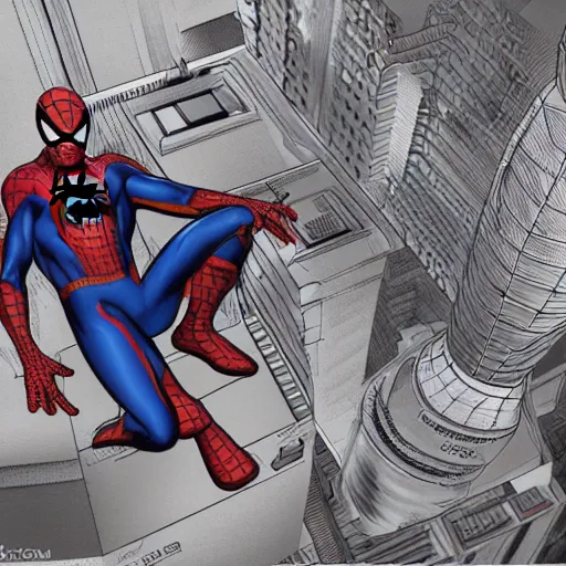 Image similar to detailed orthgraphic drawings and specs of Spider-Man's webshooters