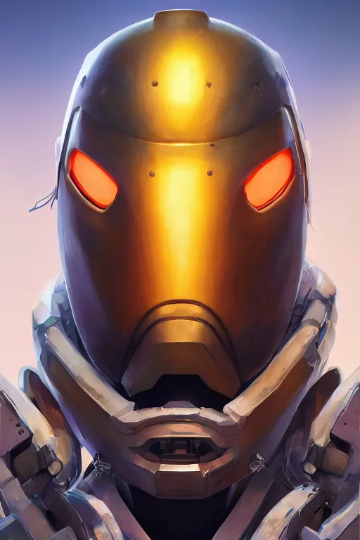 Image similar to epic mask helmet robot ninja portrait stylized as fornite style game design fanart by concept artist gervasio canda, behance hd by jesper ejsing, by rhads, makoto shinkai and lois van baarle, ilya kuvshinov, rossdraws global illumination radiating a glowing aura global illumination ray tracing hdr render in unreal engine 5