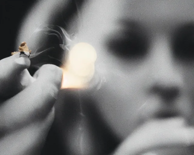 Image similar to a lomographic photo of woman hand with cigarette