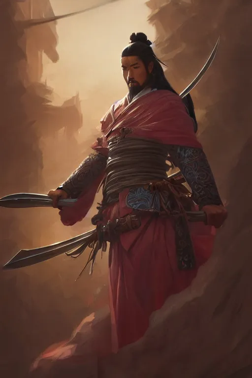 Image similar to photography of asian samurai, deep focus, d & d, fantasy, intricate, elegant, highly detailed, digital painting, artstation, concept art, matte, sharp focus, illustration, hearthstone, art by artgerm and greg rutkowski and alphonse mucha